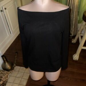 Banana Republic Black Long Sleeve Boatneck Top